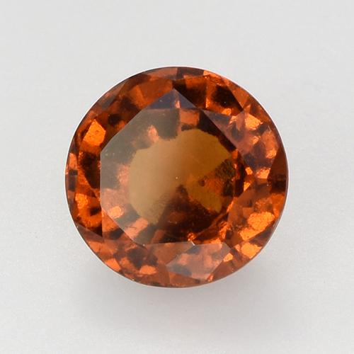 Granada Hessonita laranja avermelhado Natural 1.73ct, Corte Redondo, VVS-VS