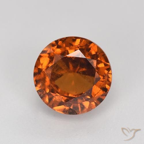 2.16ct Natural Laranja Profundo granada hessonita, Redondo, VS-SI