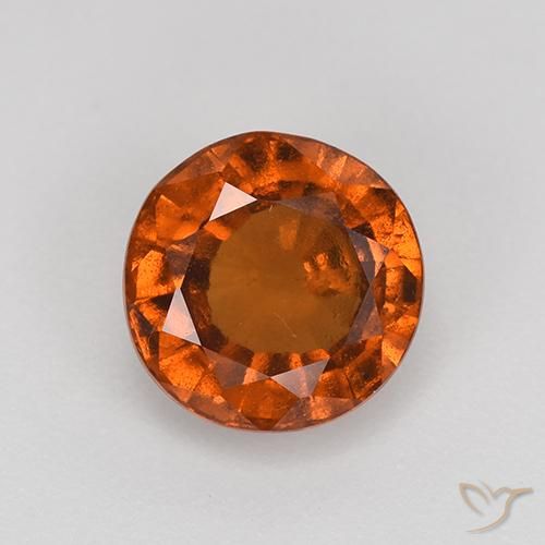 2.10ct Natural âmbar laranja granada hessonita, Redondo, VS-SI