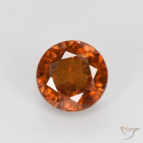 1.83ct Natural laranja avermelhado granada hessonita, Redondo, VS-SI