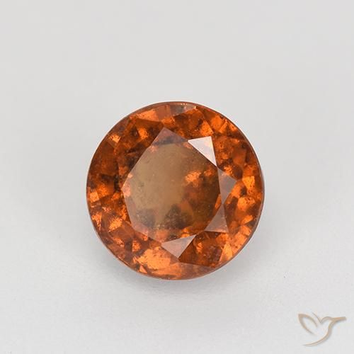 granada hessonita laranja avermelhado Natural 1.83ct, Redondo, VS-SI