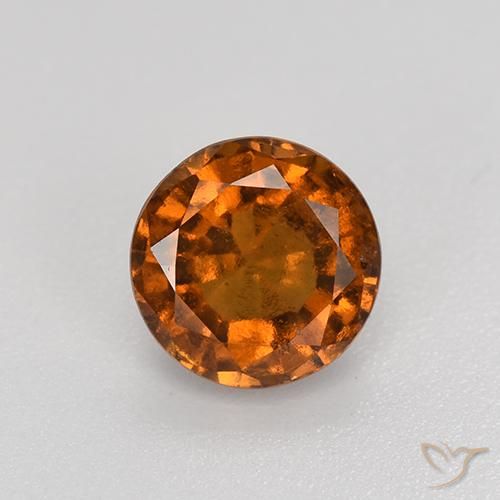 1.64ct Natural Laranja Profundo granada hessonita, Redondo, VS-SI