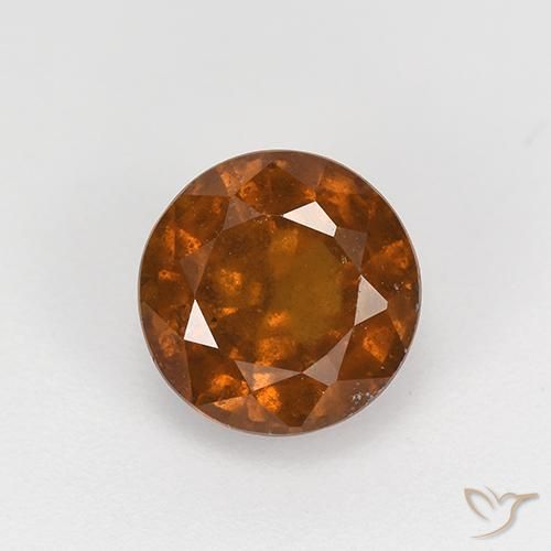 1.76ct Natural laranja avermelhado granada hessonita, Redondo, VS-SI