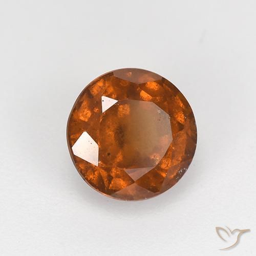 granada hessonita laranja avermelhado Natural 1.76ct, Redondo, VS-SI