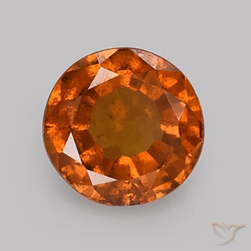1.87ct Natural laranja avermelhado granada hessonita, Redondo, VS