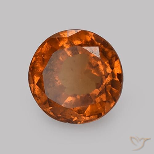 granada hessonita laranja avermelhado Natural 1.87ct, Redondo, VS