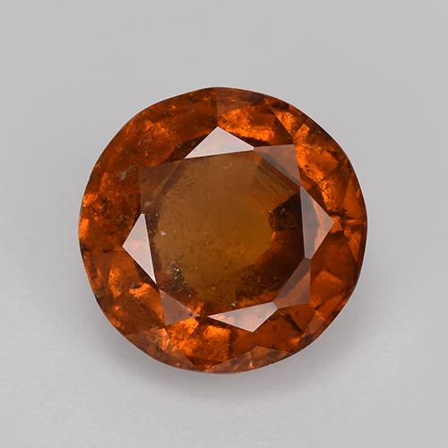 Granada hessonita laranja natural 2,73ct, corte redondo, VS-SI