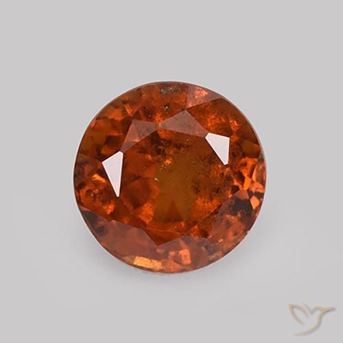 1.74ct Natural âmbar laranja granada hessonita, Redondo, VS-SI