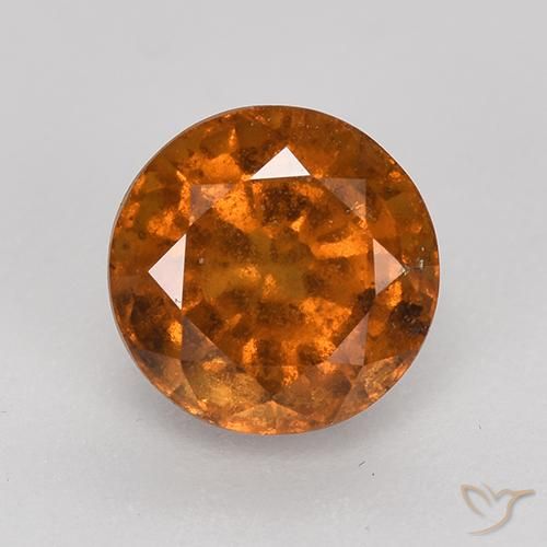 1.79ct Natural Laranja Profundo granada hessonita, Redondo, VS