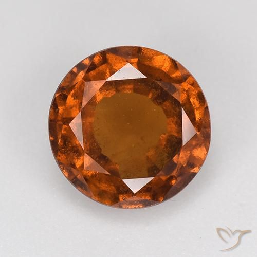2.06ct Natural Laranja escuro granada hessonita, Redondo, VS-SI