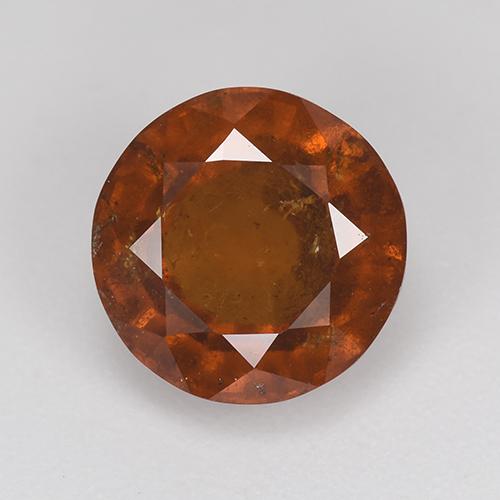Granada hessonita laranja natural 3,38ct, corte redondo, VS-SI