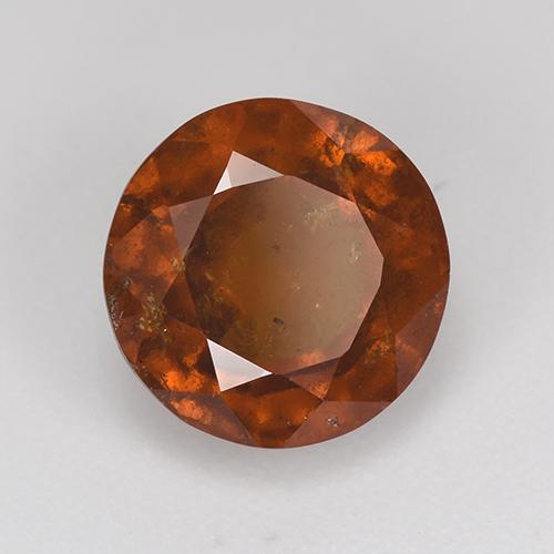 Granada hessonita laranja natural 3,38ct, corte redondo, VS-SI