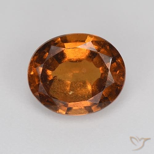1.70ct Natural Laranja médio-escuro granada hessonita, oval, VS-SI