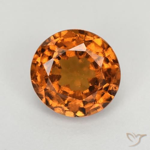 1.43ct Natural Laranja médio-escuro granada hessonita, Redondo, VS