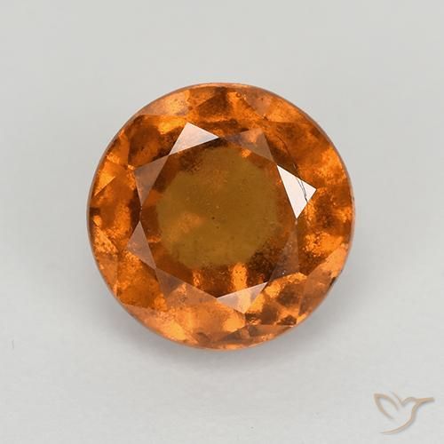 2.00ct Natural Laranja Profundo granada hessonita, Redondo, VS-SI
