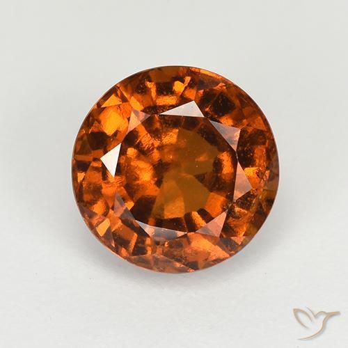 1.89ct Natural Laranja Profundo granada hessonita, Redondo, VS
