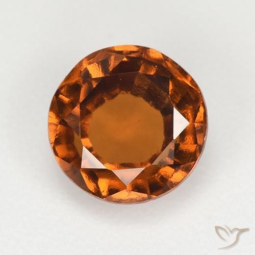 1.73ct Natural âmbar laranja granada hessonita, Redondo, VVS-VS