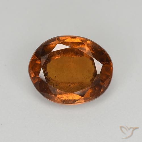 1.69ct Natural Laranja médio-escuro granada hessonita, oval, VS-SI