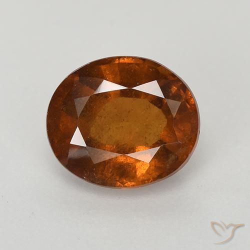 1.67ct Natural Laranja escuro granada hessonita, oval, VS-SI