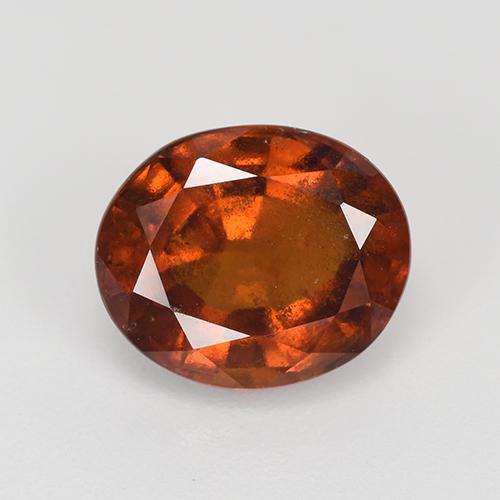 Granada hessonita laranja natural 3,16ct, corte oval, VS-SI