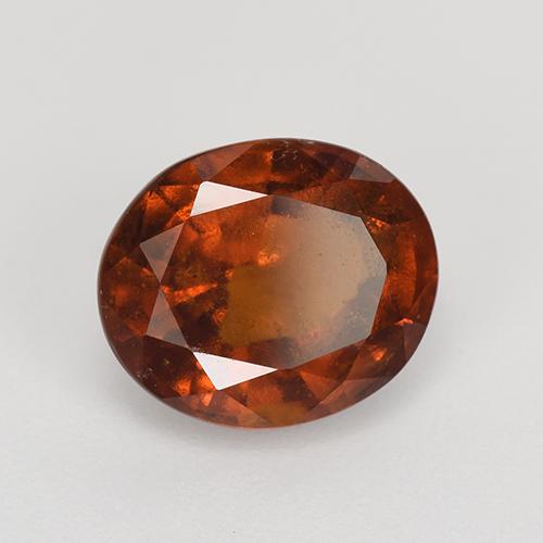 Granada hessonita laranja natural 3,16ct, corte oval, VS-SI