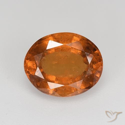 Granada hessonita laranja natural 3,08ct, corte oval, VS-SI