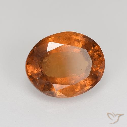 Granada hessonita laranja natural 3,08ct, corte oval, VS-SI