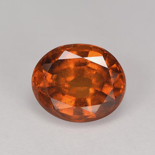 Granada hessonita laranja natural 2,33ct, corte oval, VS