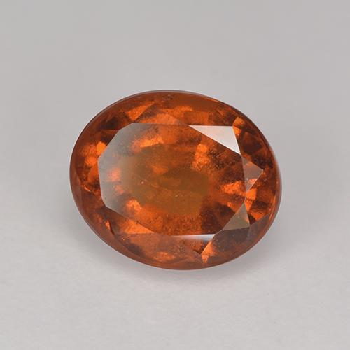 Granada hessonita laranja natural 2,33ct, corte oval, VS