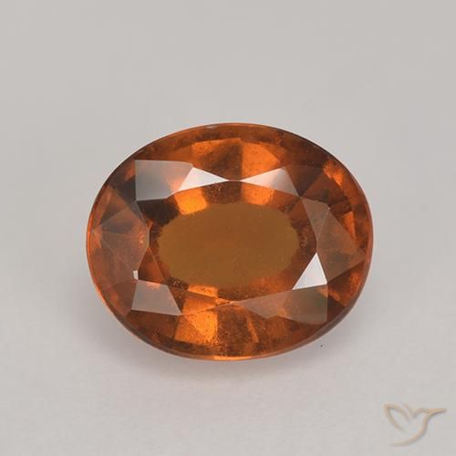 2.45ct Natural Laranja médio-escuro granada hessonita, oval, VS