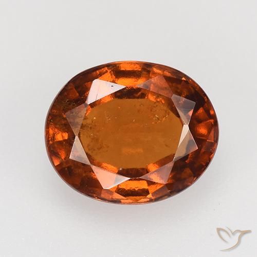 Granada hessonita laranja natural 2,82ct, corte oval, VS-SI