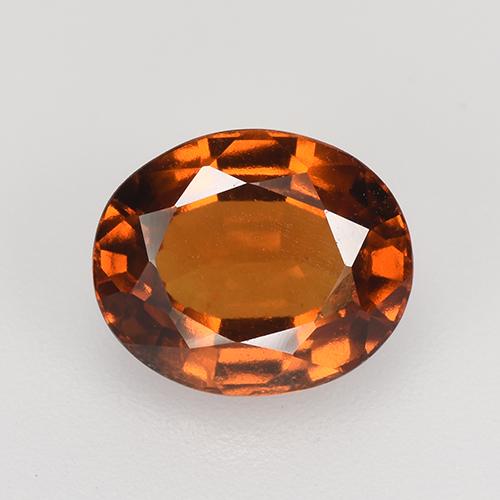 Granada hessonita laranja natural 2,47ct, corte oval, VVS-VS