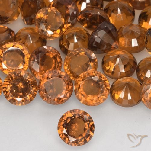 1.27ct Natural Laranja Profundo granada hessonita, Redondo, VS-SI