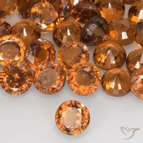 granada hessonita Laranja Profundo Natural 1.27ct, Redondo, VS-SI