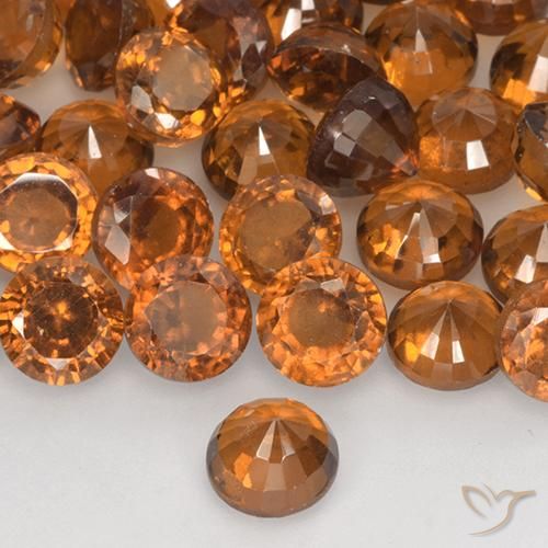 granada hessonita Laranja Profundo Natural 1.27ct, Redondo, VS-SI