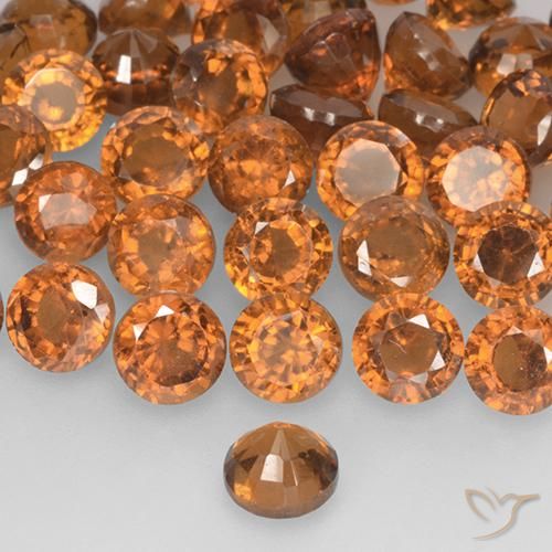 granada hessonita Laranja Profundo Natural 0.96ct, Redondo, VS-SI
