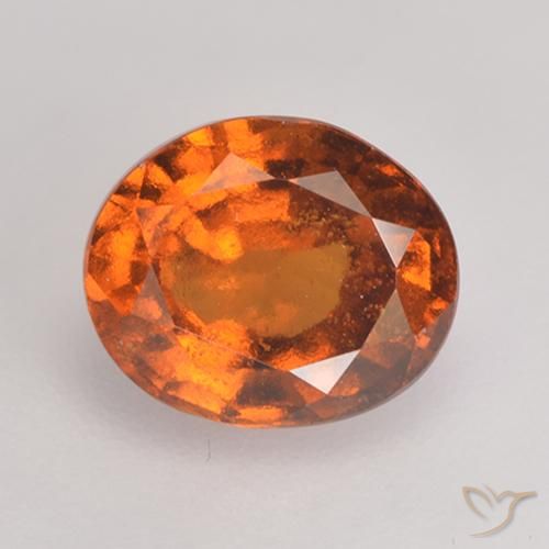 1.58ct Natural Laranja médio-escuro granada hessonita, oval, VS-SI