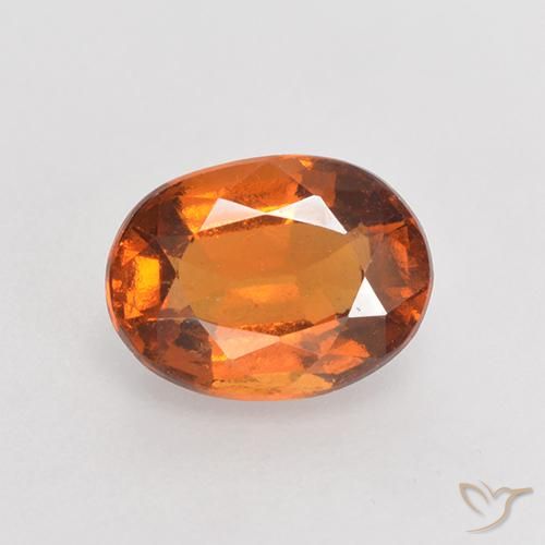 1.37ct Natural Laranja médio-escuro granada hessonita, oval, VS-SI
