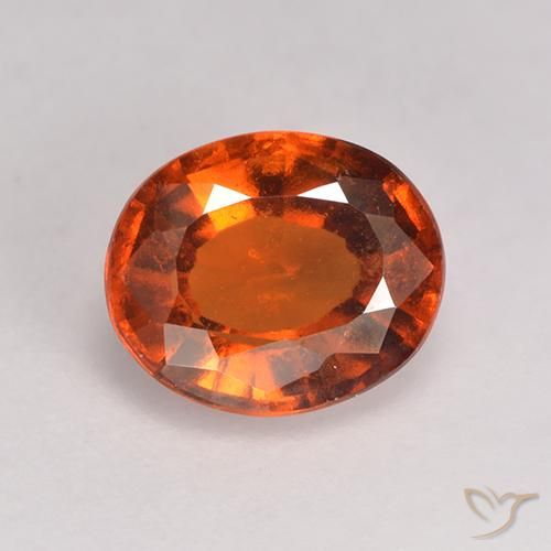 1.71ct Natural laranja avermelhado granada hessonita, oval, VS-SI
