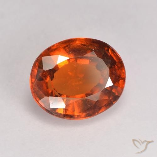 granada hessonita laranja avermelhado Natural 1.71ct, oval, VS-SI