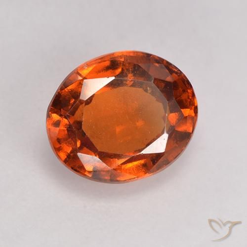 granada hessonita laranja avermelhado Natural 1.94ct, oval, VS