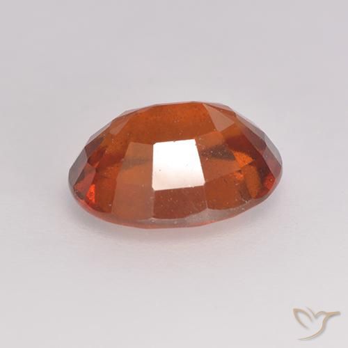 Granada hessonita laranja avermelhado natural 3,06ct, corte oval, VS-SI
