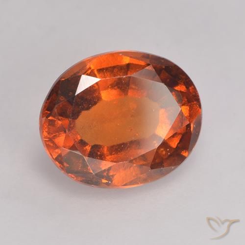 granada hessonita laranja avermelhado Natural 2.15ct, oval, VS-SI