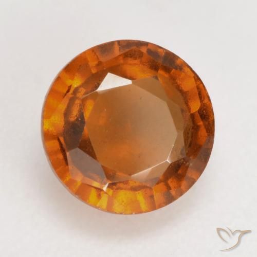 granada hessonita Laranja médio-escuro Natural 1.36ct, Redondo, VS-SI