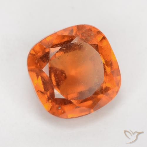 granada hessonita Laranja Profundo Natural 2.25ct, Almofada, VS-SI