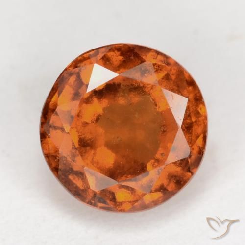 2.31ct Natural Laranja Profundo granada hessonita, Redondo, VS-SI