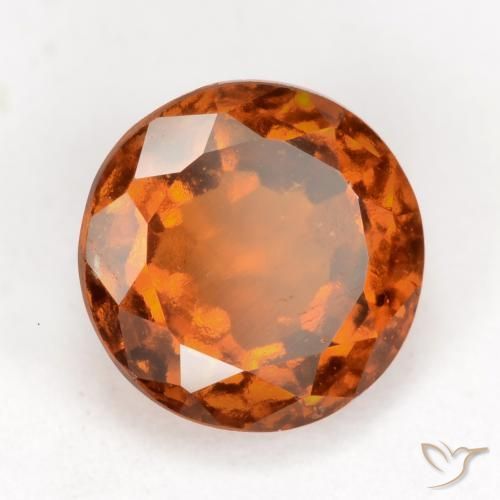 granada hessonita Laranja médio-escuro Natural 2.32ct, Redondo, VS-SI