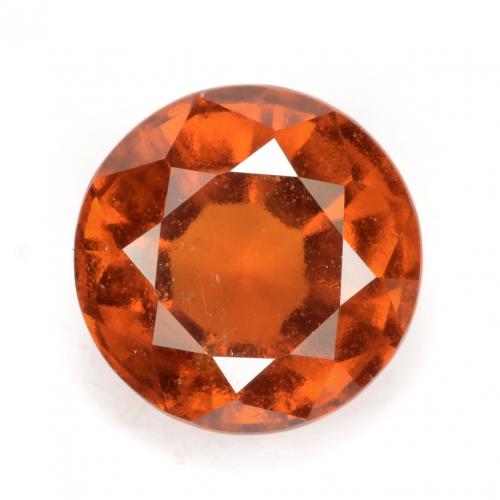 Granada hessonita laranja médio natural 2,44ct, corte redondo, VS