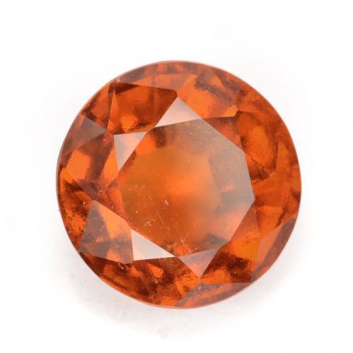 Granada hessonita laranja médio natural 2,44ct, corte redondo, VS