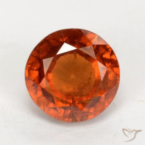 1.91ct Natural âmbar laranja granada hessonita, Redondo, VS-SI